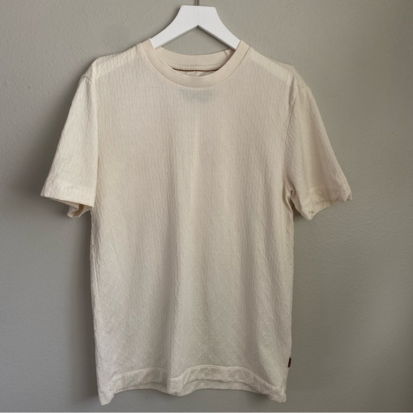 HUGO BOSS COTTON-SILK T-SHIRT WITH A SIGNATURE QUILTED EFFECT Size MEDIUM - Picture 5 of 16